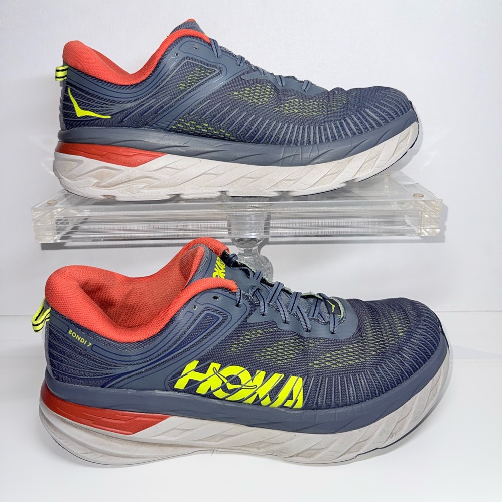 HOKA BONDI 7 GREY/ORANGE